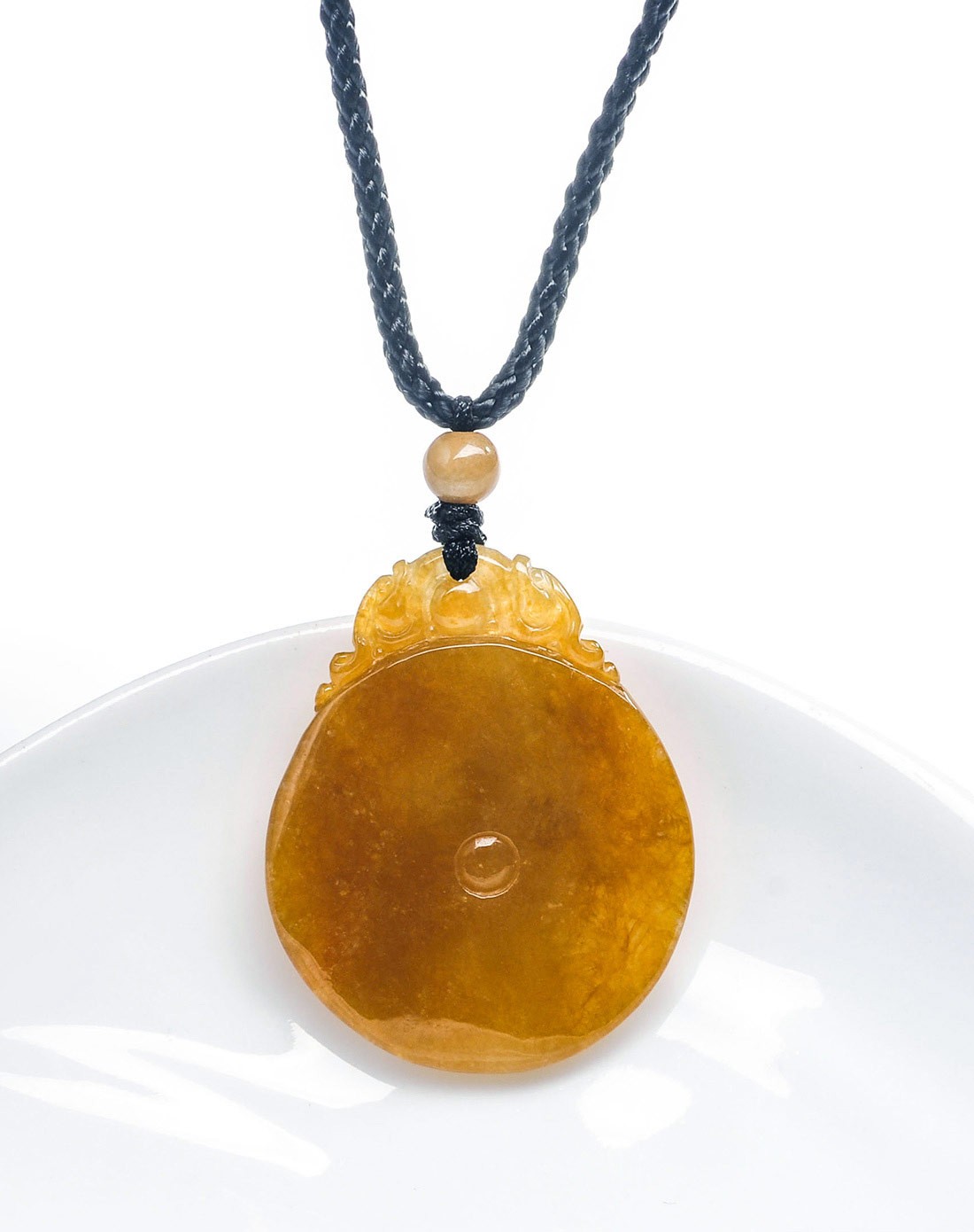 冰糯种褐黄翡满色福寿安康 天然翡翠a货挂件(附国检证书)