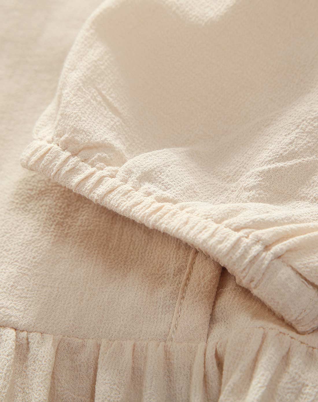 女童米白纯色长衫