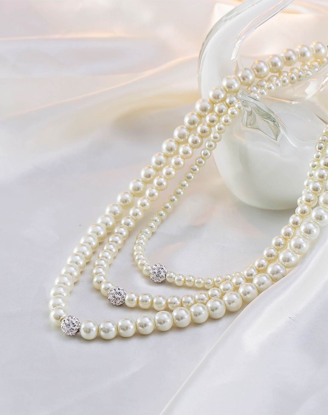 伴月水晶珍珠项链