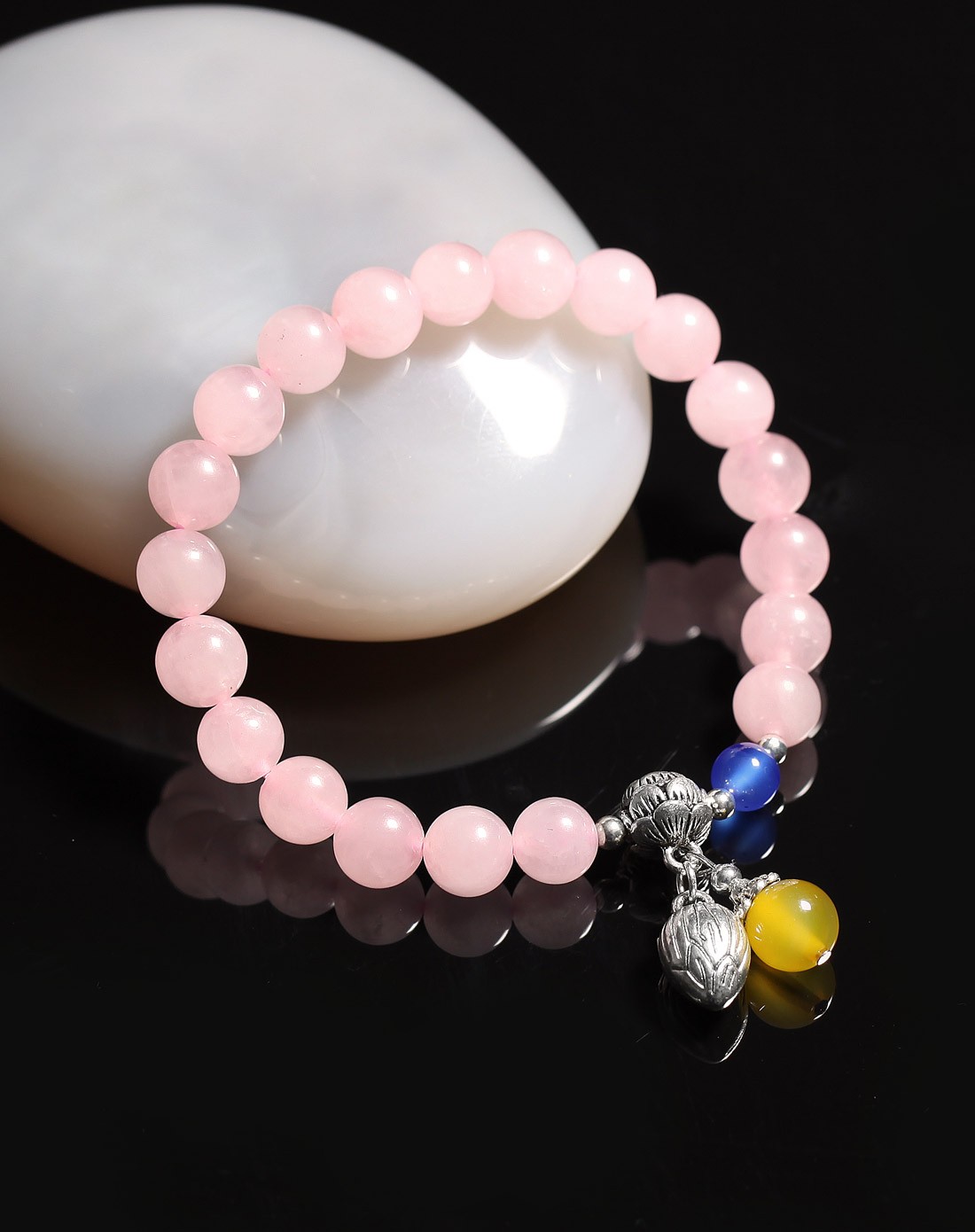 桃花朵朵粉晶旺人缘手链(附证书)