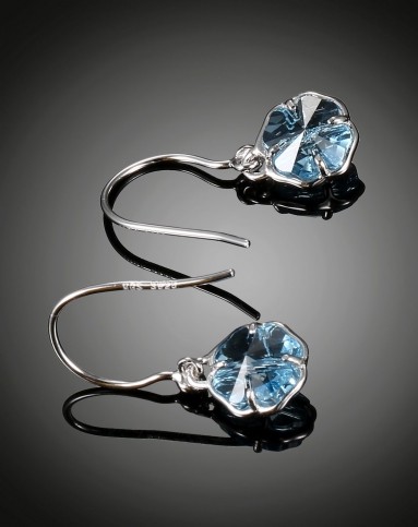 时尚蓝水晶耳环-守护