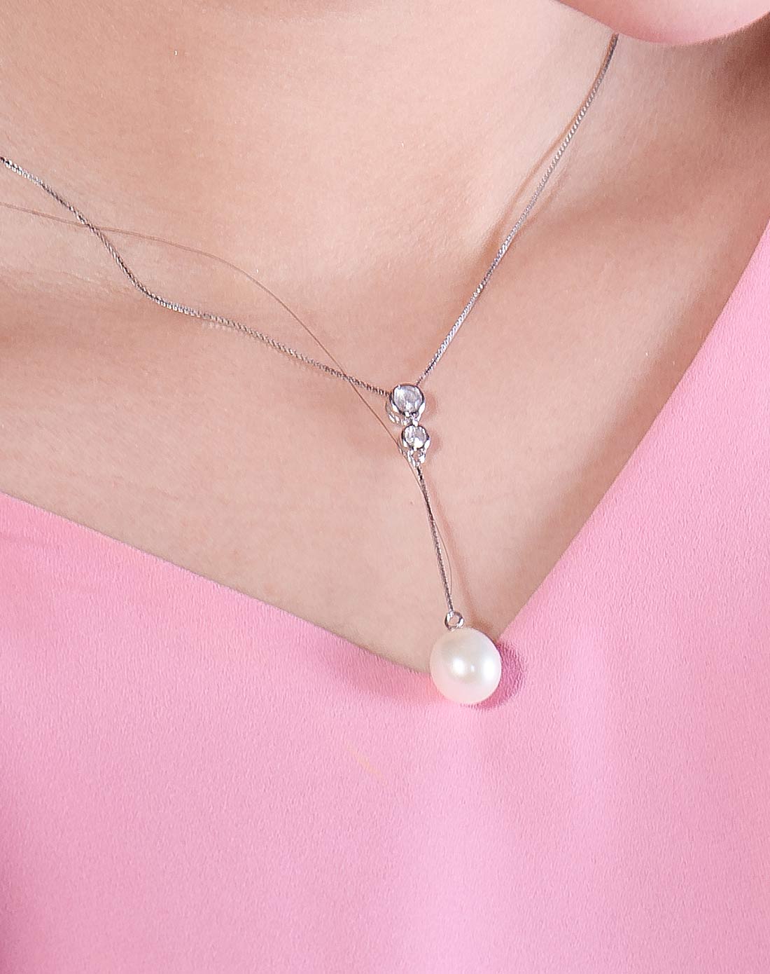 水年华925银灵动款珍珠项链