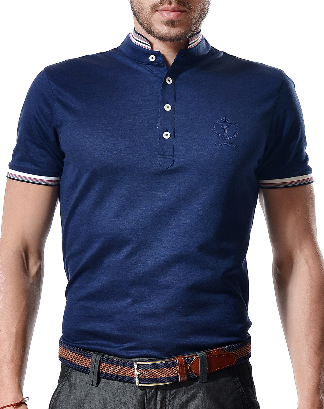 深蓝色百搭气质短袖t恤