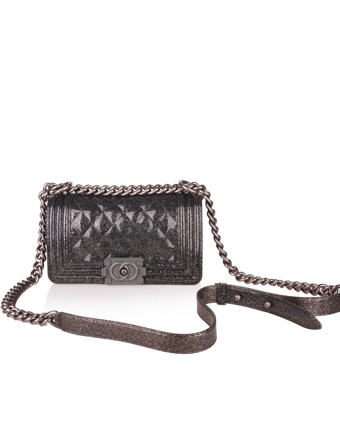 euro db小号闪黑潮牌菱格肩背女包57010s-l5-bb bk_唯品会