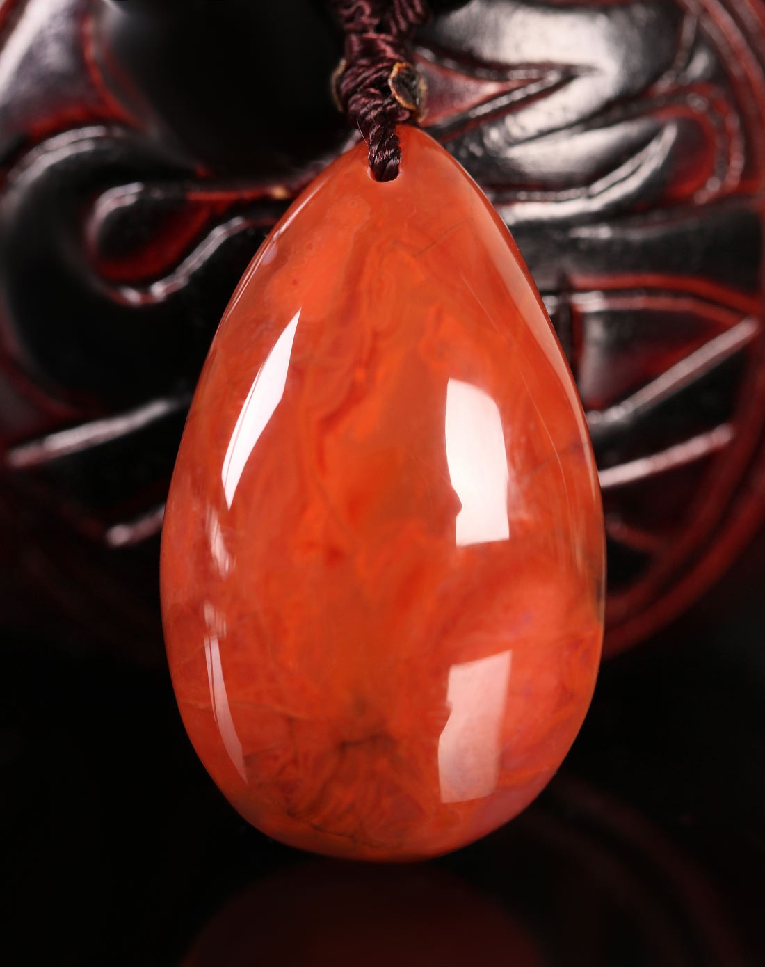 南红鸿运当头吊坠