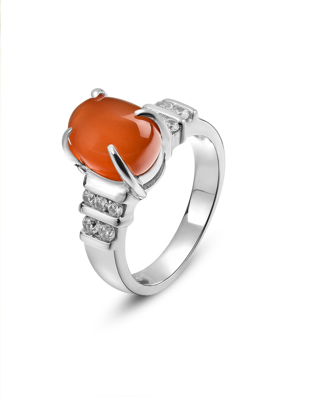 冰料满红南红玛瑙戒指