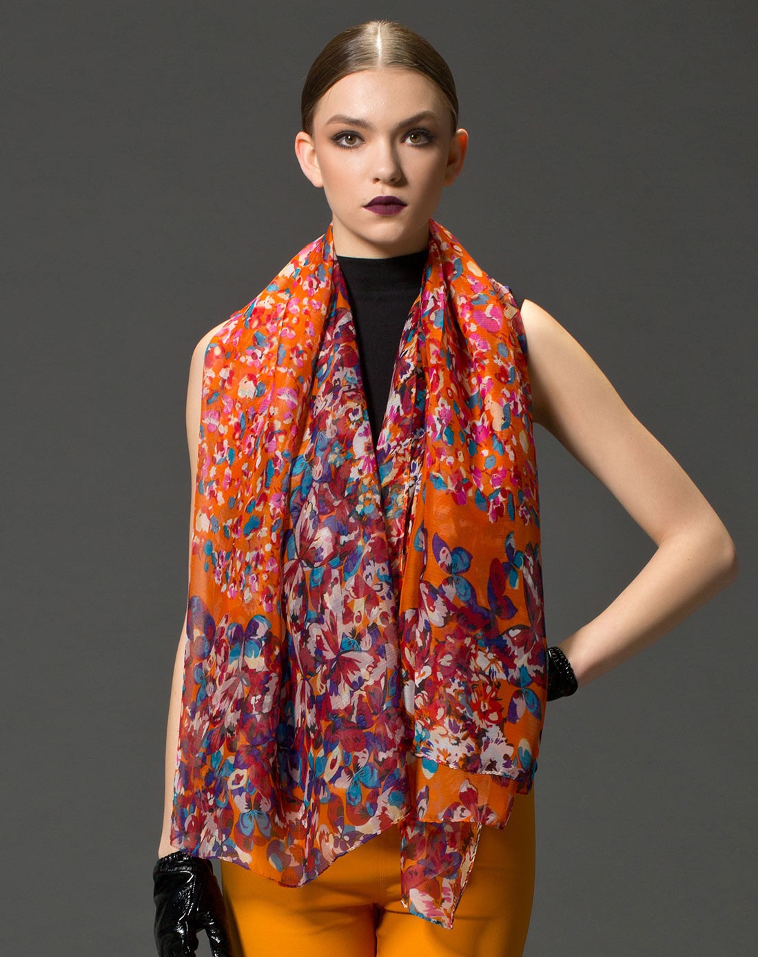 bailewei丝巾专场色彩斑斓印花围巾42blw201260106_唯品会