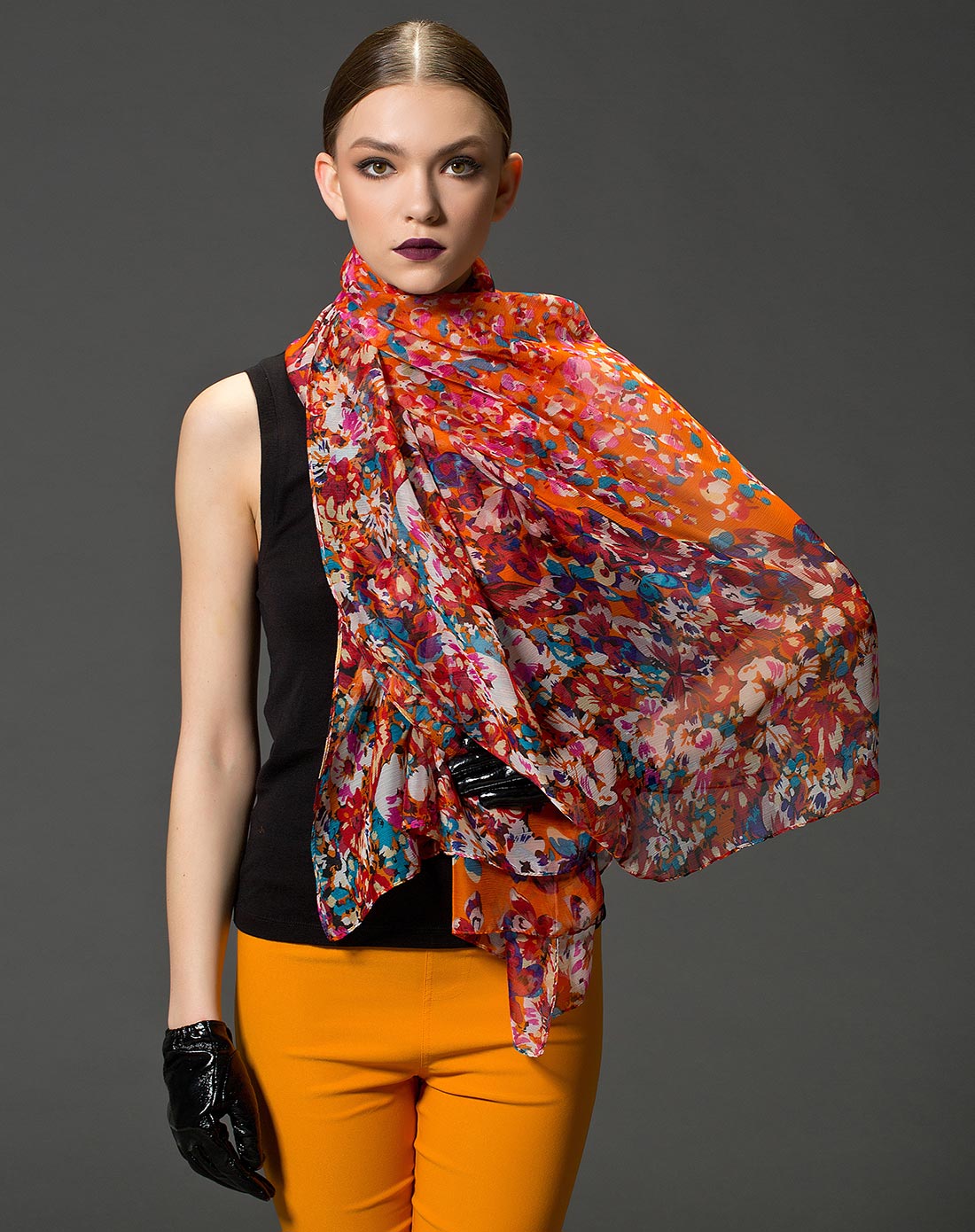 bailewei丝巾专场色彩斑斓印花围巾42blw201260106_唯品会