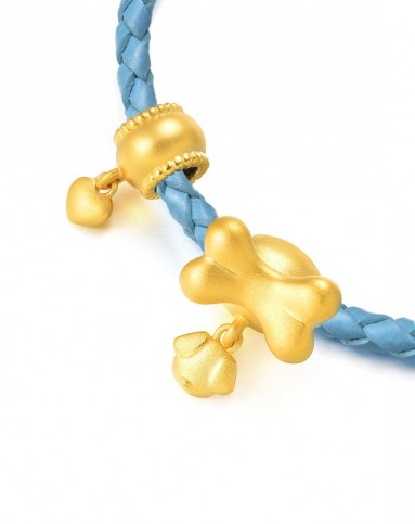 足金charme串珠系列组合(爱你入骨)(送17/45厘米粉蓝色配绳)