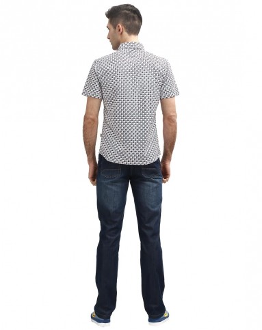 男款黑蓝格子时尚休闲针织t恤衫