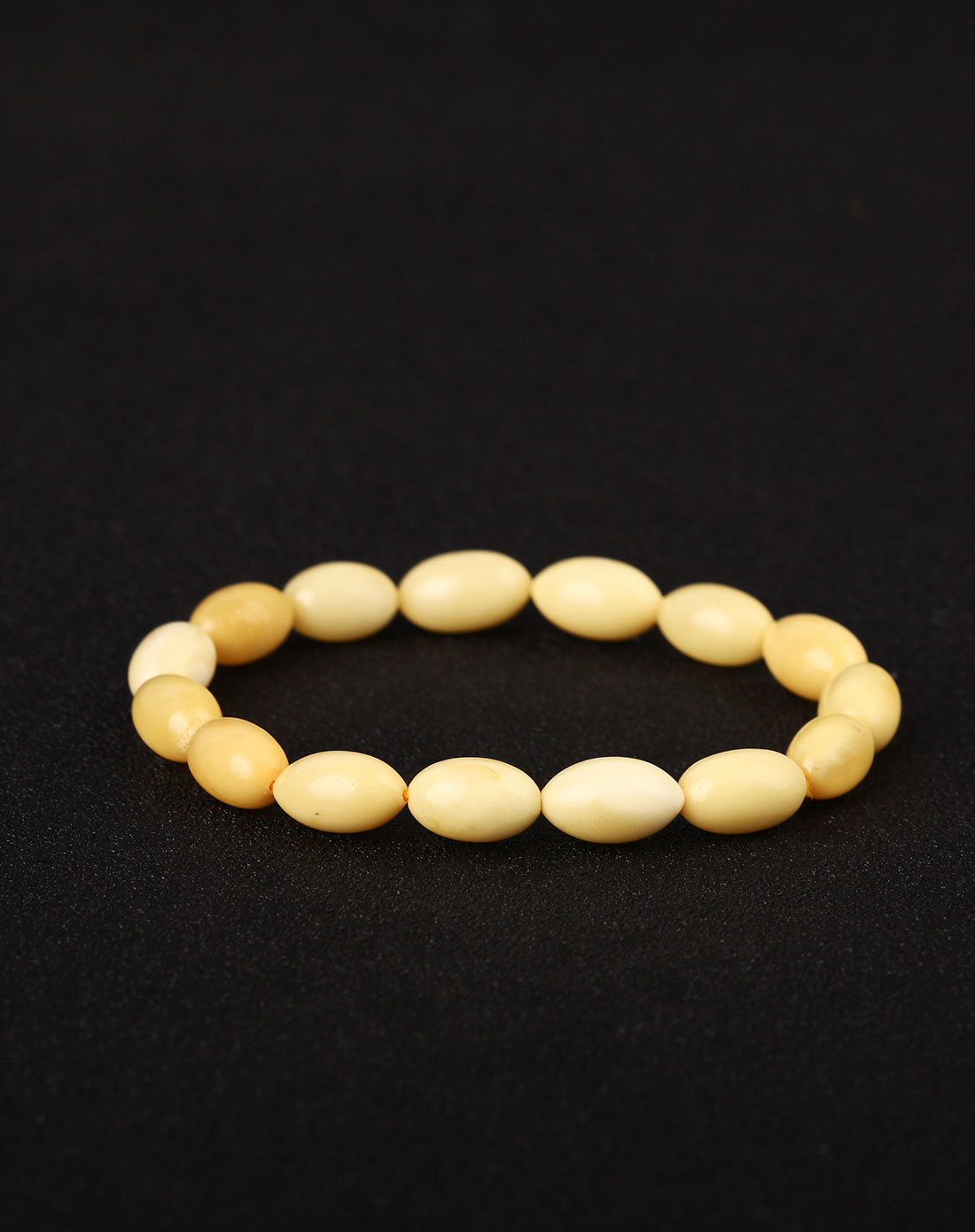 极品天然琥珀白蜜随形手链7mm-7.5mm