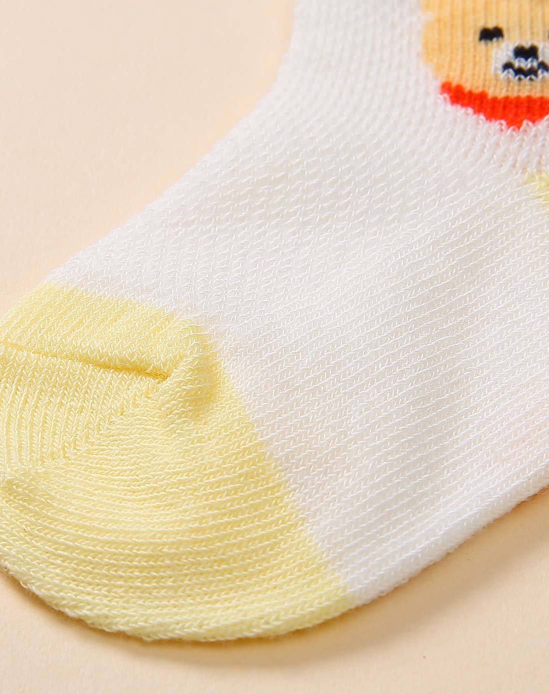 中性黄色卡通纯棉平口袜(6对装)