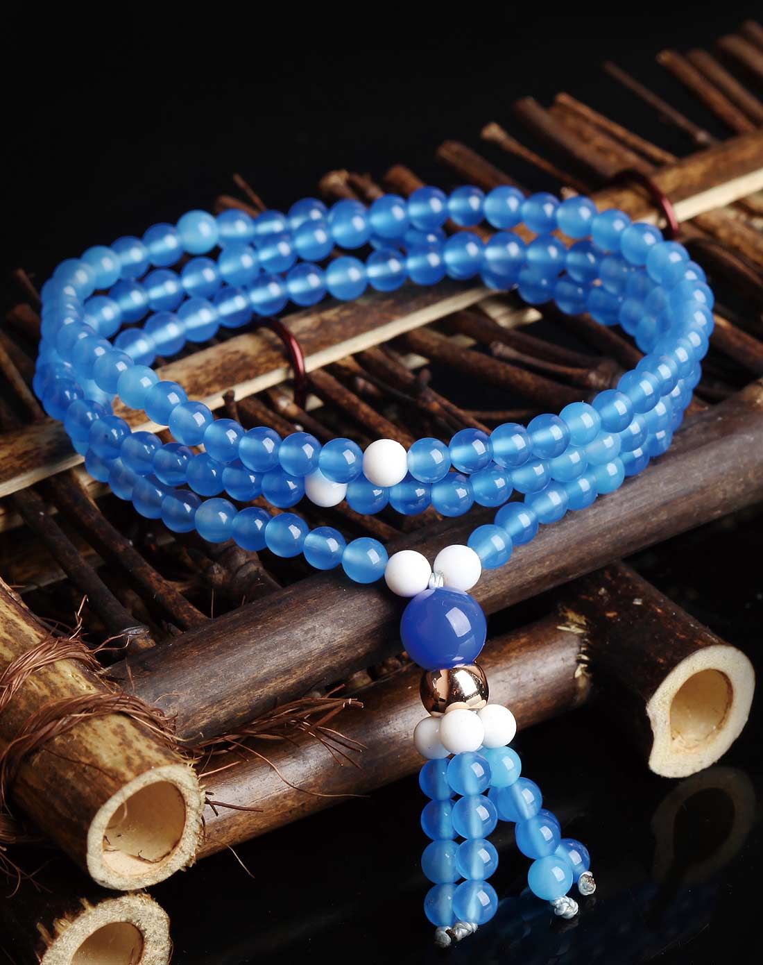 3a级天然蓝玛瑙平衡能量手链附证书