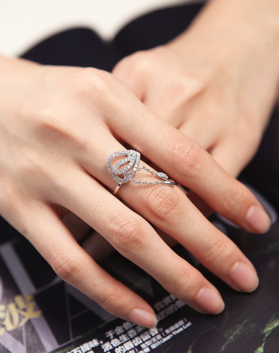 韩国进口凤尾流苏戒指