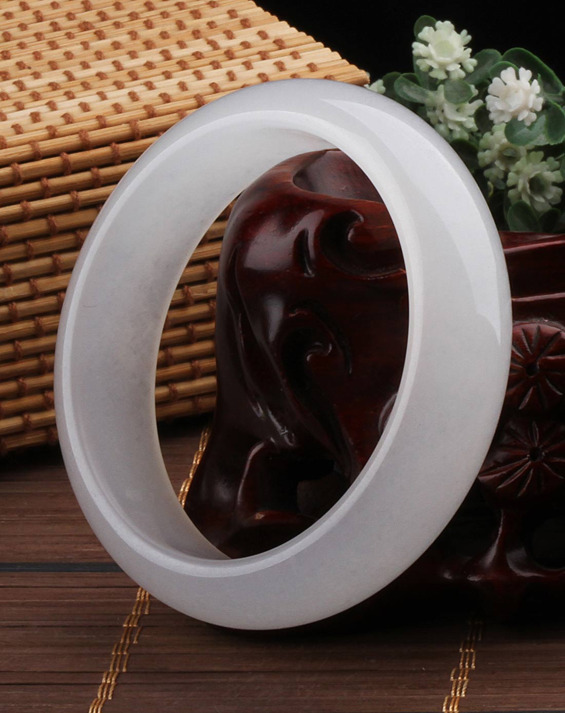 白璧无瑕--台湾玉手镯(中)内径58mm-61