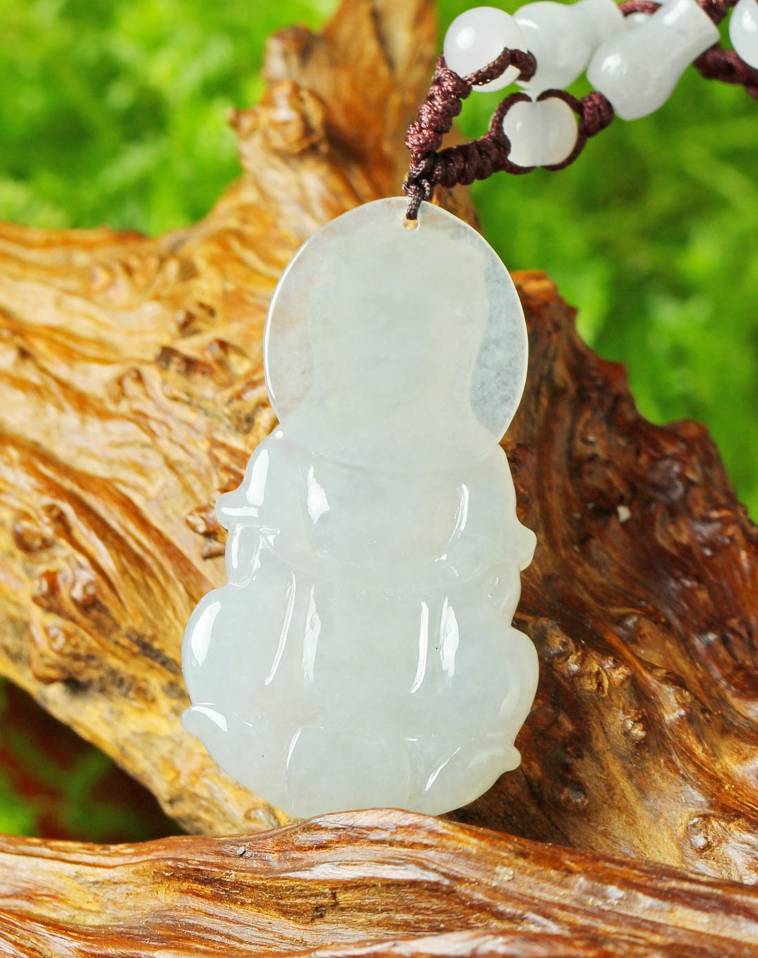 中性a货翡翠小观音吊坠附证书