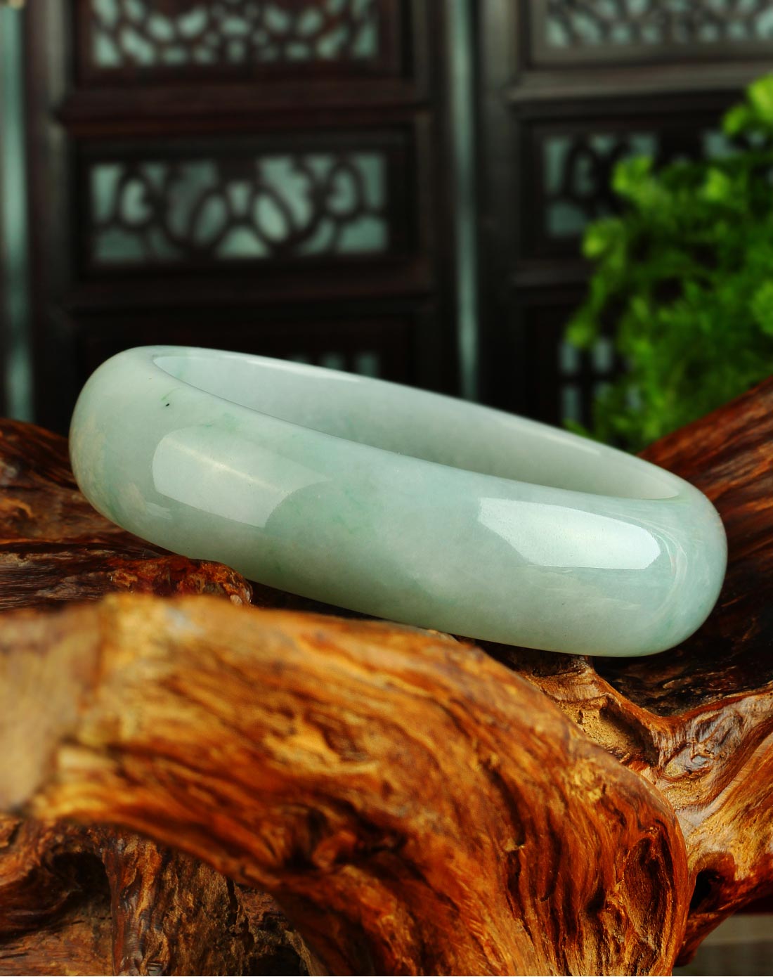 慕玉和玉器专场女款天然a货翡翠飘花宽手镯附证书m150416239_唯品会