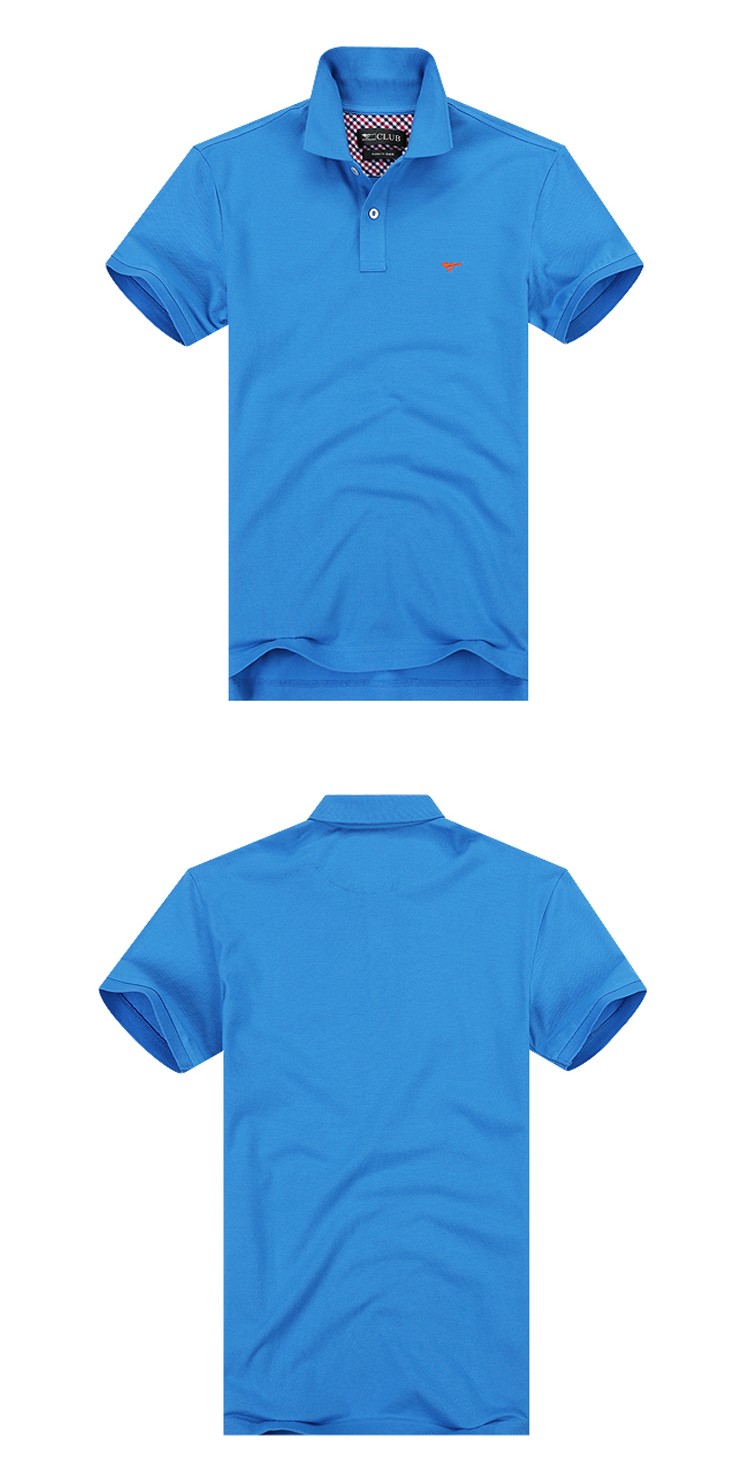 湖蓝纯棉多彩短袖t恤