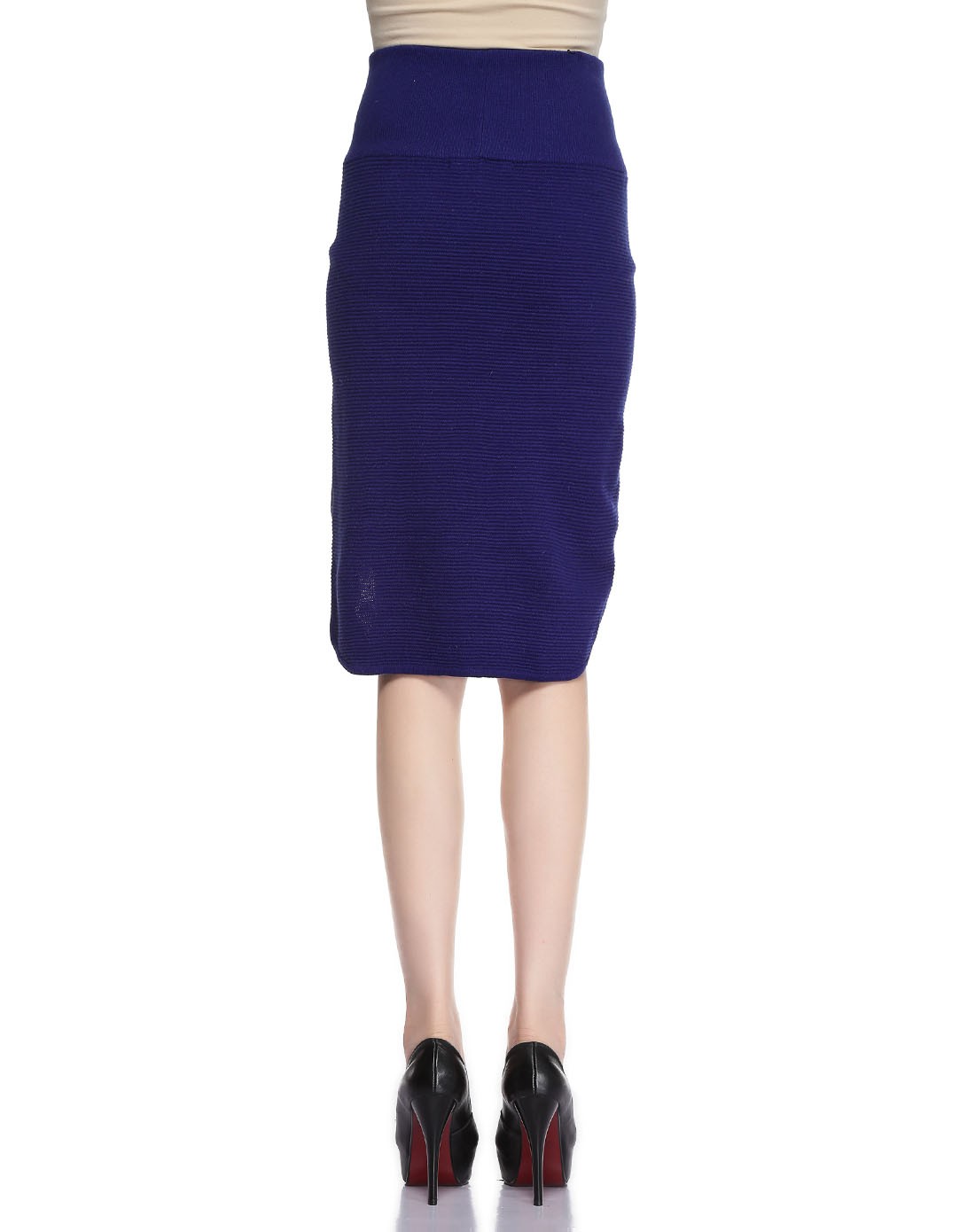 深蓝色潮流修身半身裙