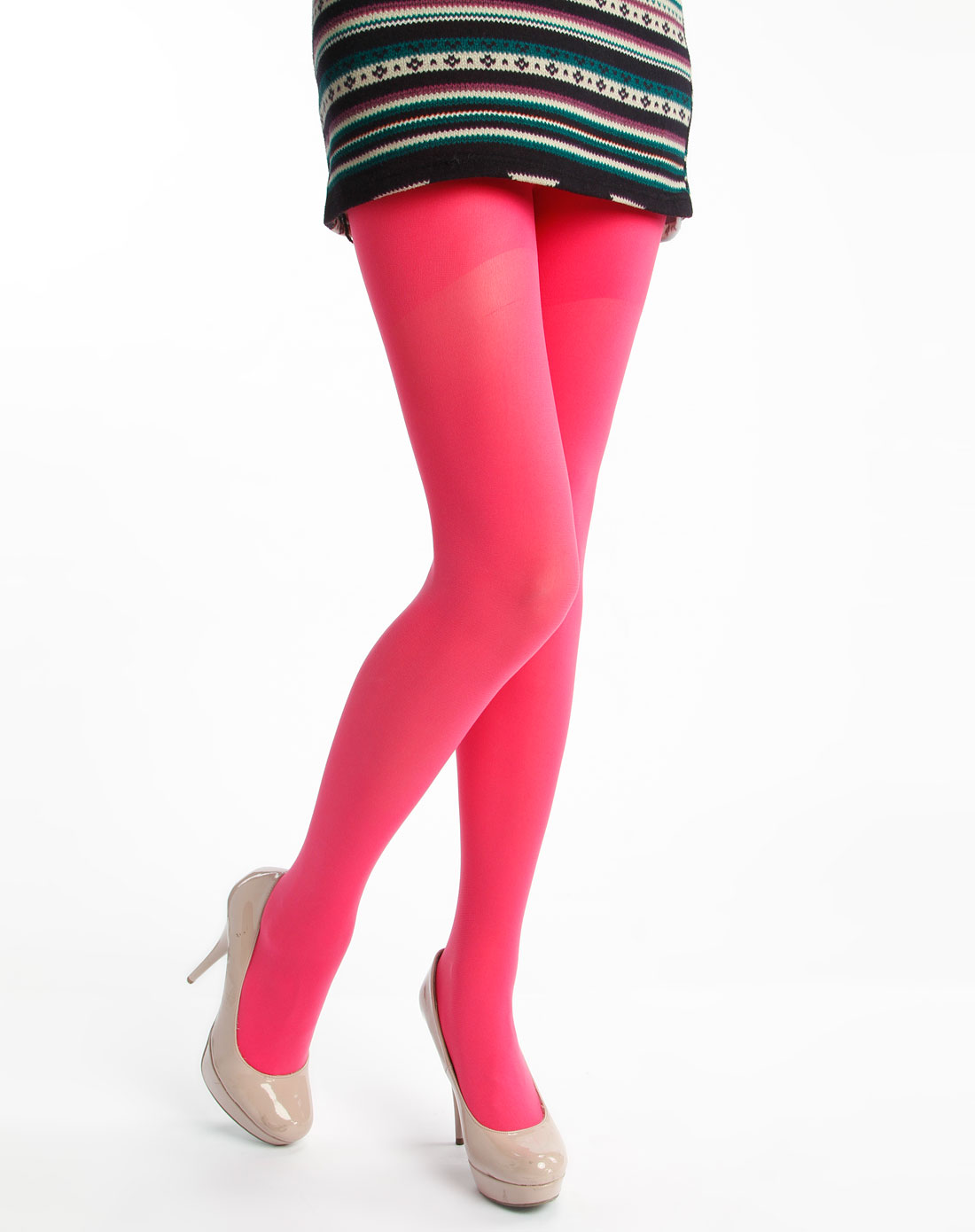 欧时力ochirly 玫红色连裤袜