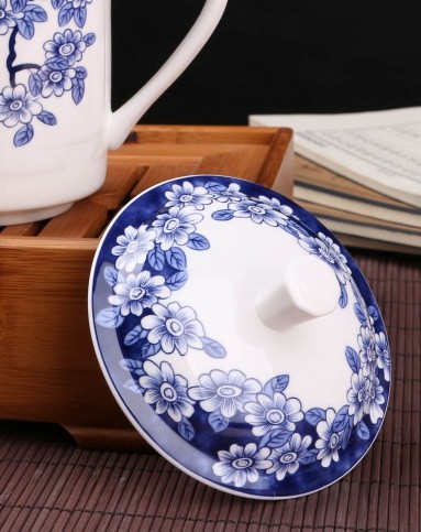 如瓷美丽景德镇陶瓷青花骨瓷大茶杯-青花蝶舞n9020301501_唯品会