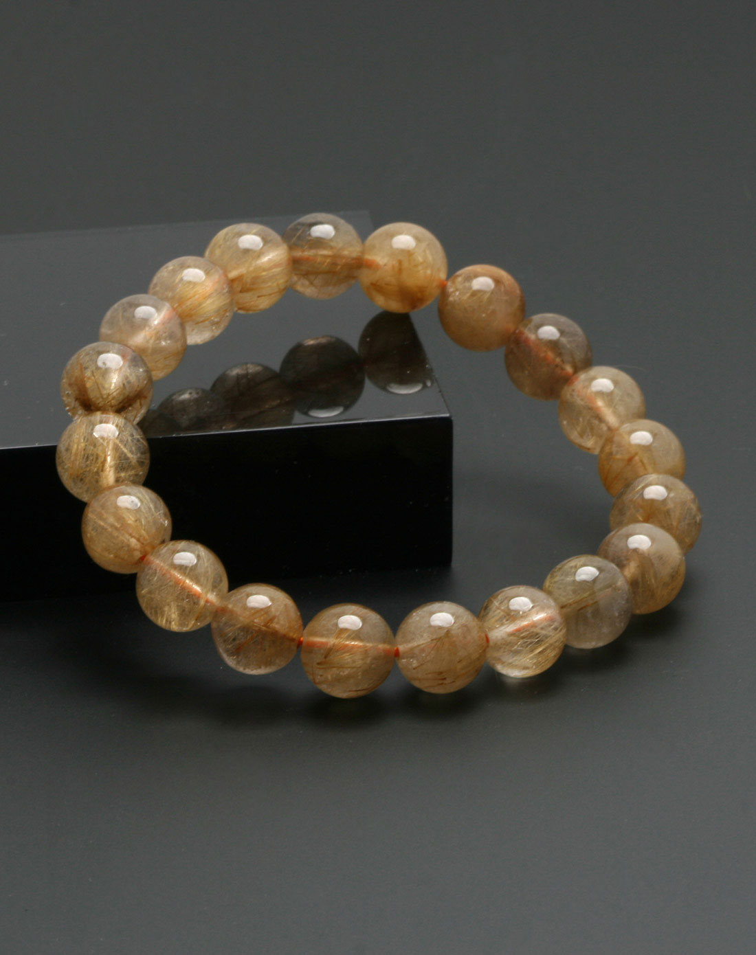 天然水晶金丝发晶手链-聚灵气(10-9mm)