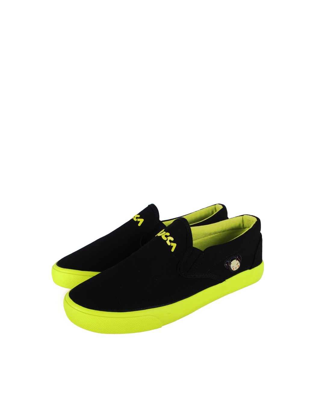 100km&pf旗下品牌专场中国娃娃pucca 女款个性款黑色休闲帆布鞋bpc