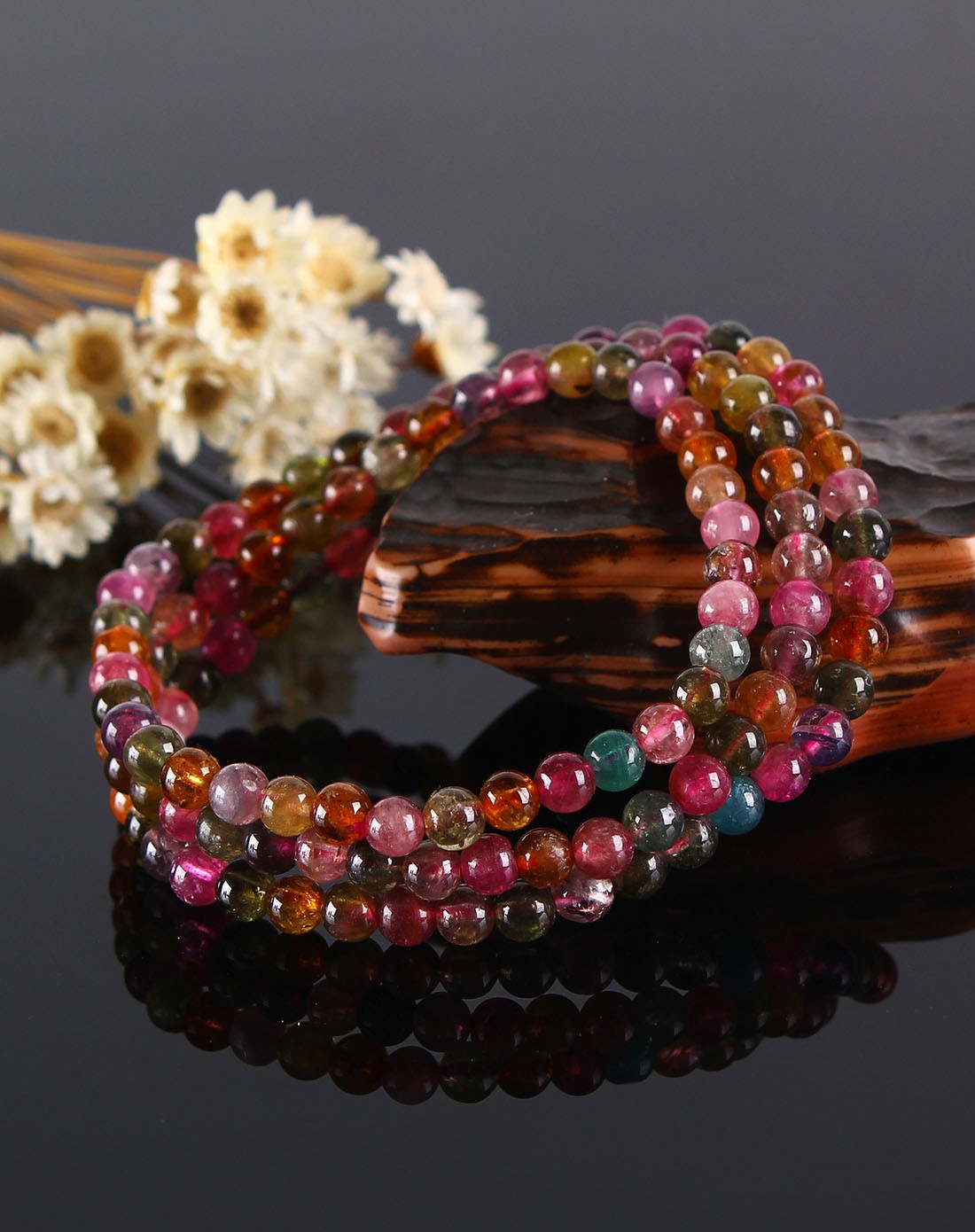 糖果色彩 天然碧玺串珠手串 附证书