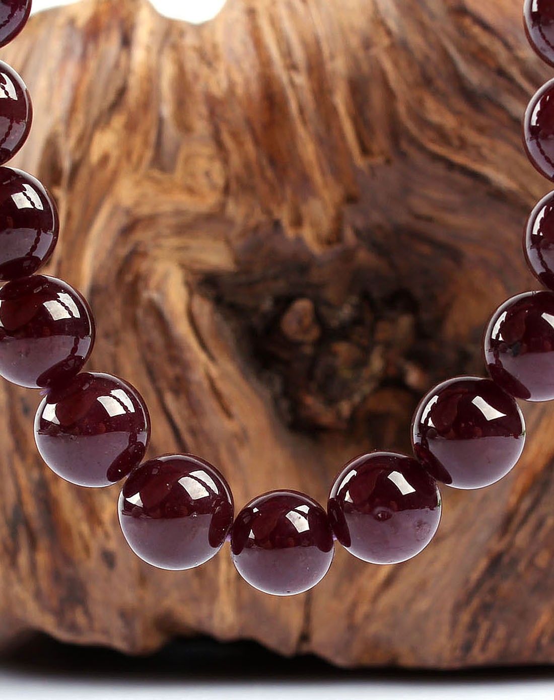 美容养颜 星光石榴石圆珠手链 附证书