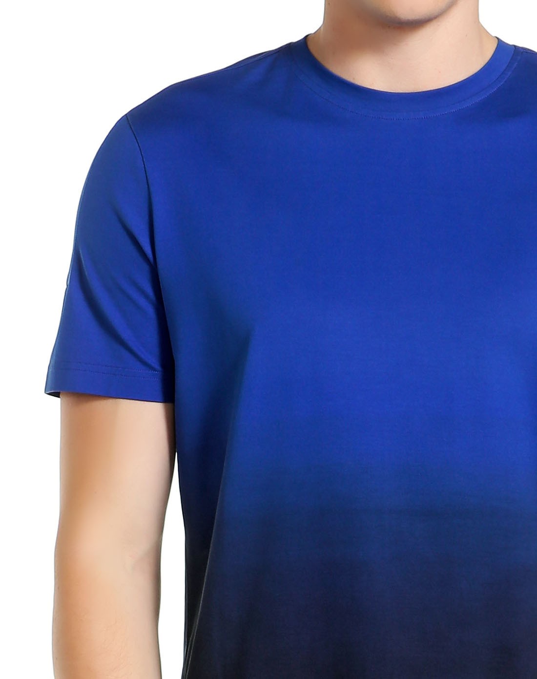 宝蓝色潮流渐变短袖t恤