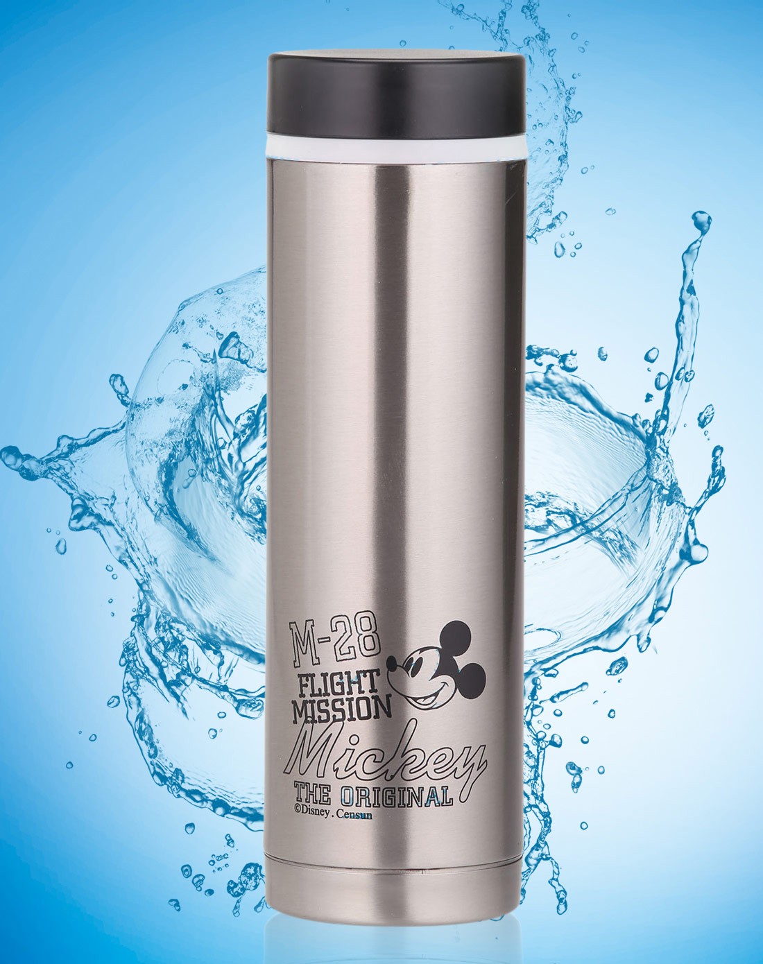 迪士尼500ml直筒杯-银灰快乐米奇