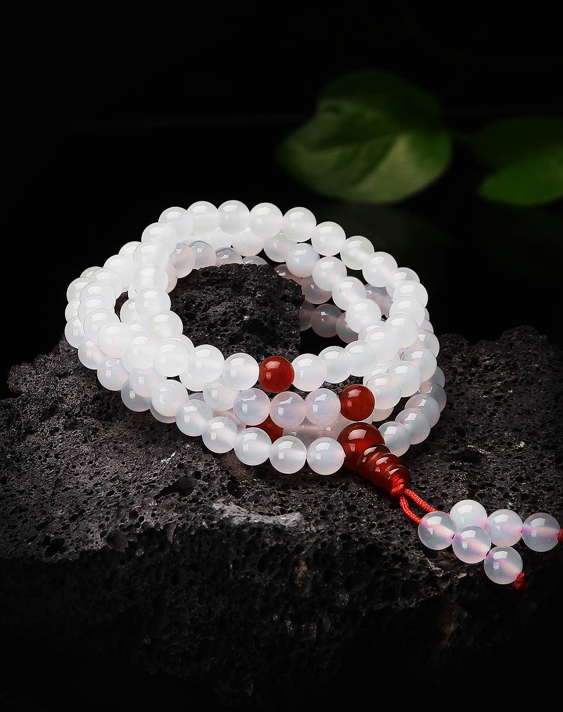 简约时尚白玉髓4圈手串(附证书)