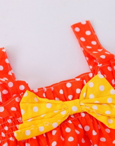 红色棒棒糖点点蝴蝶结吊带套