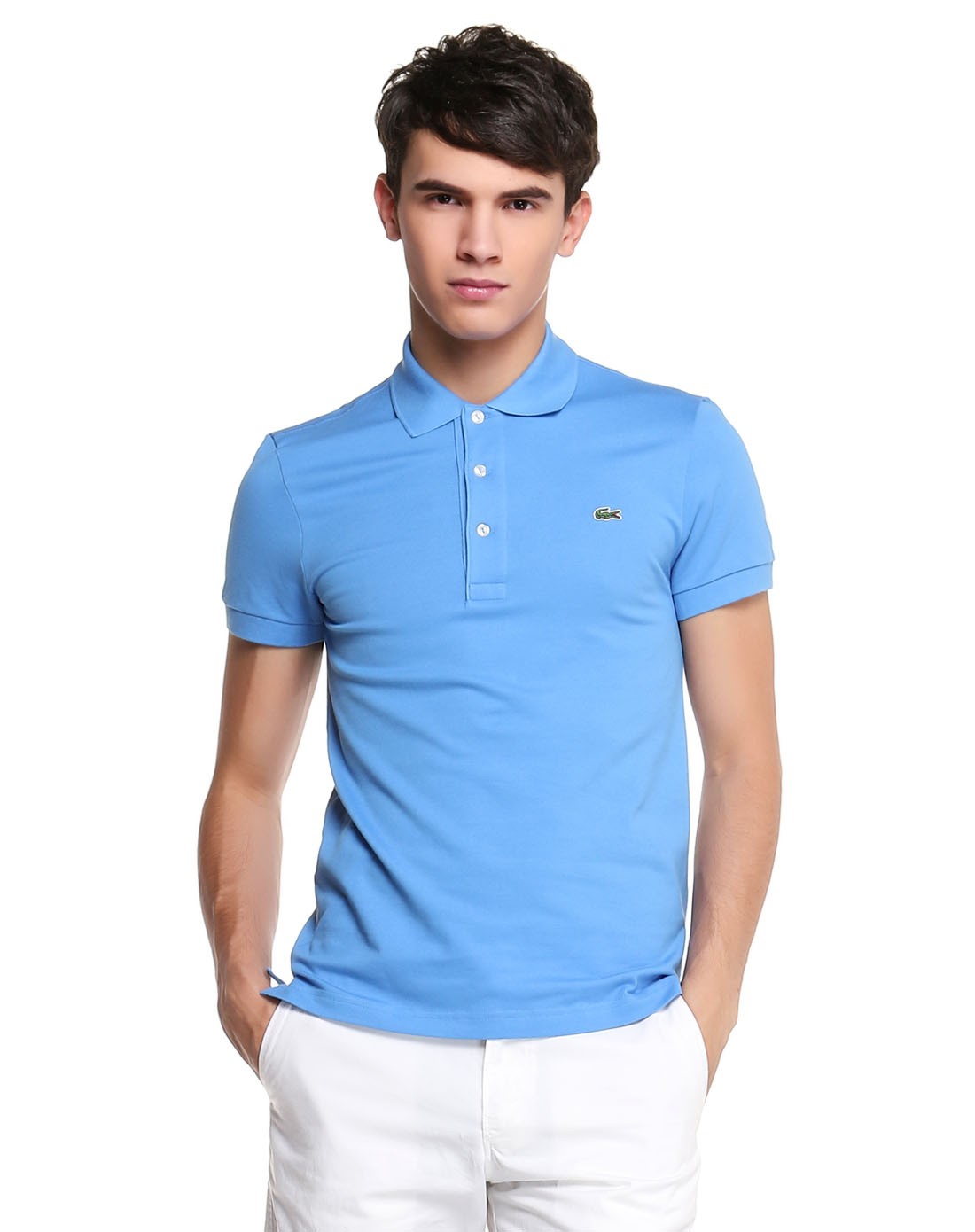 天蓝色时尚百搭短袖polo衫