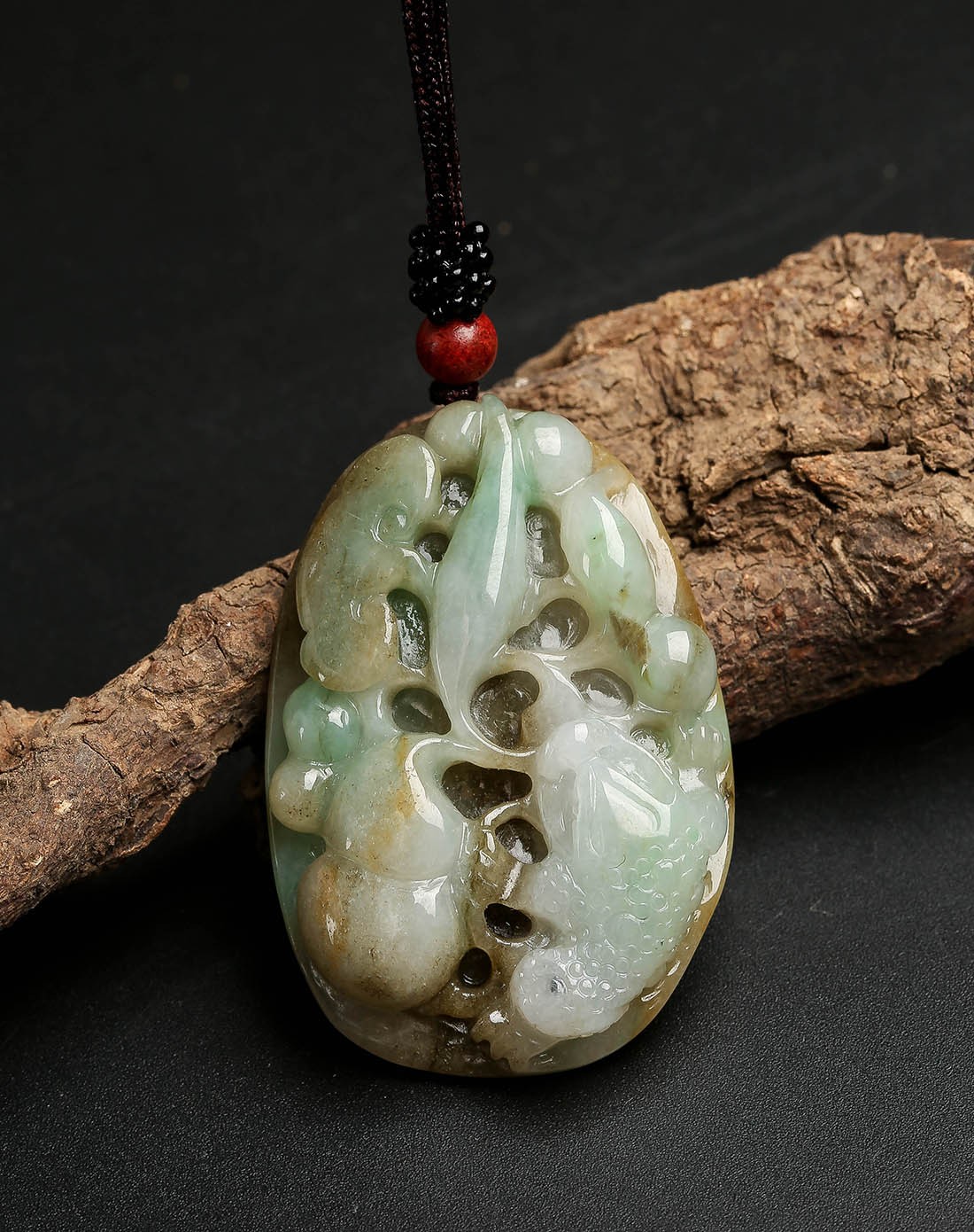 糯种金玉满堂翡翠a货吊坠(附权威证书)