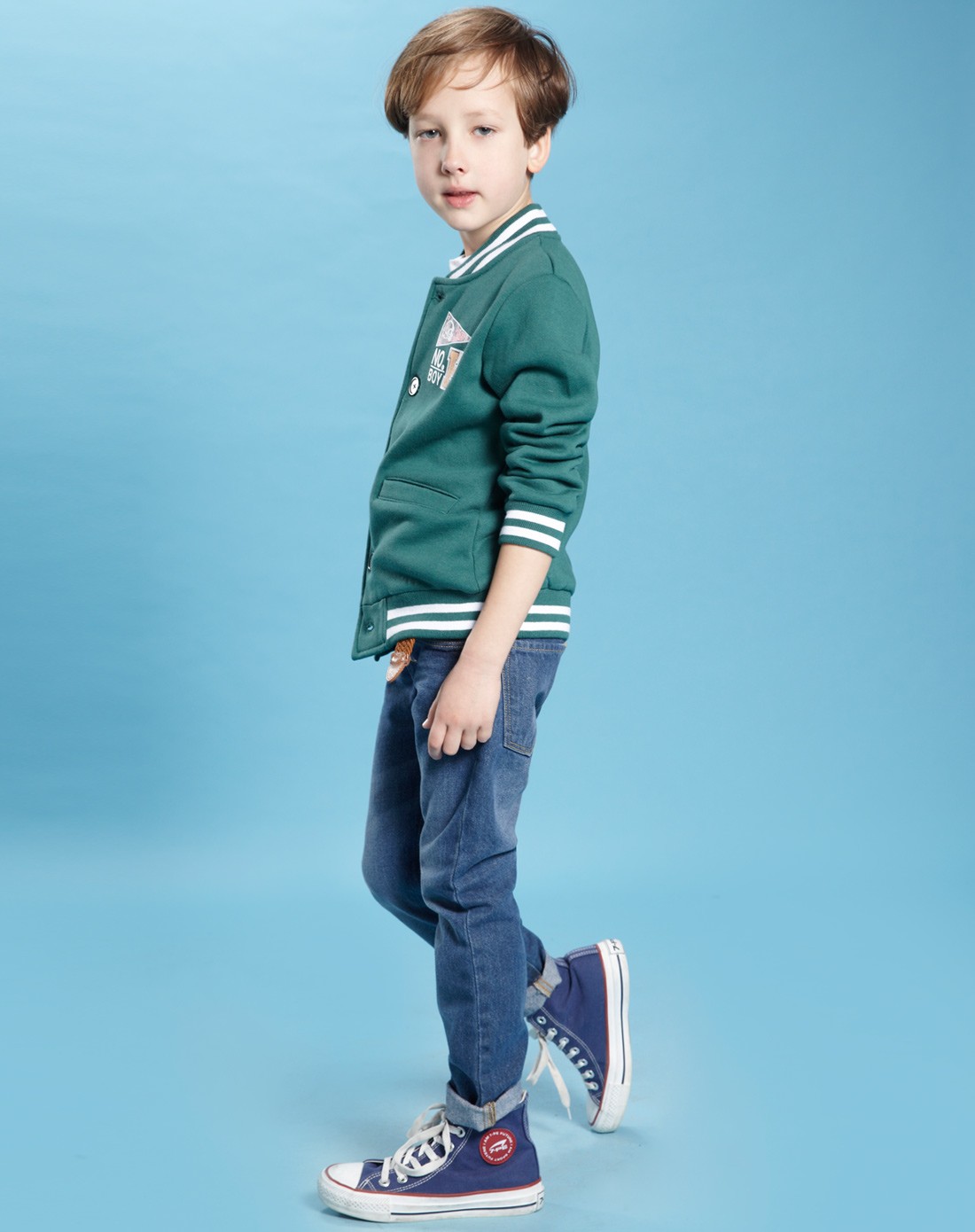 男童jk0217深邃绿外套