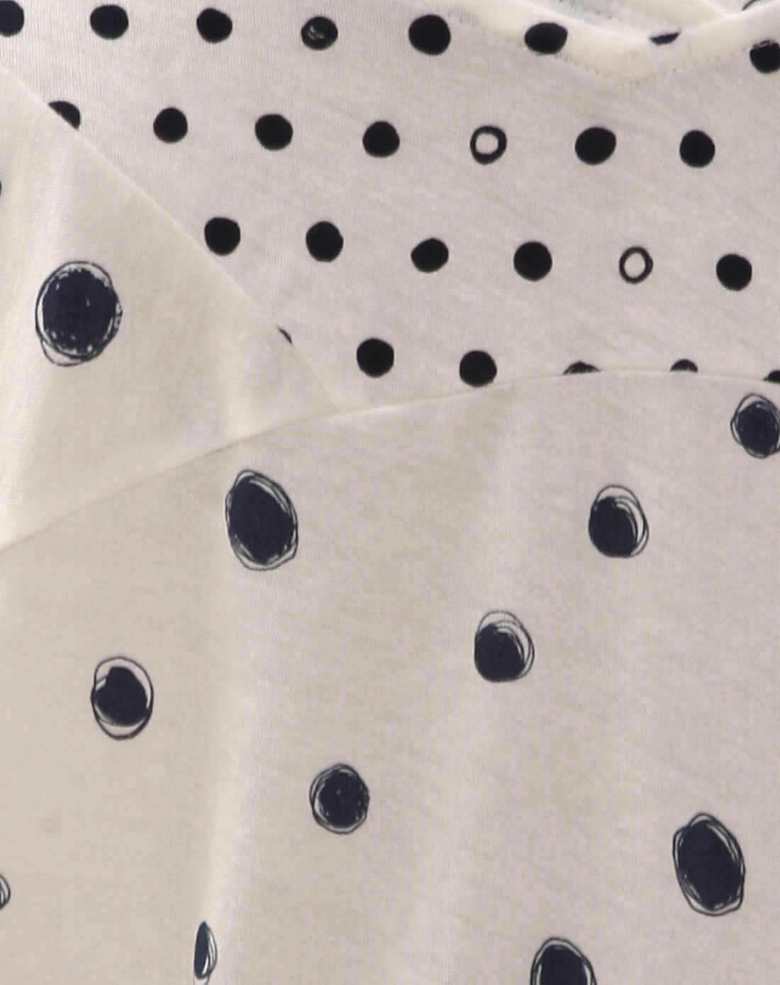 女款本白圆点拼接廓形t恤