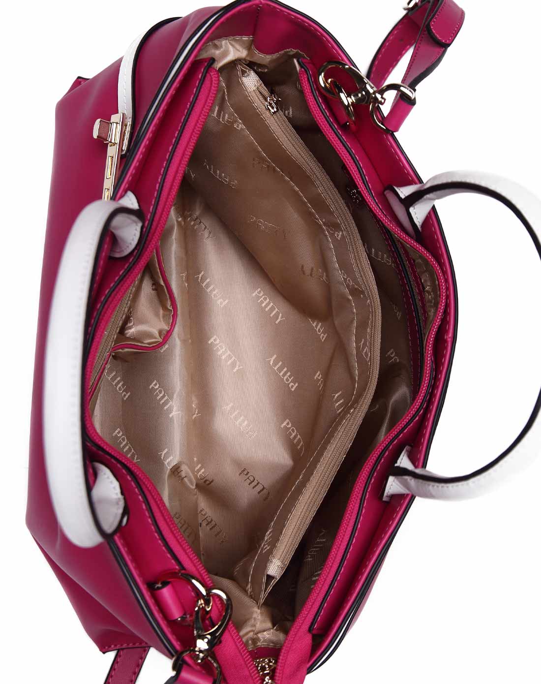 芭迪patty女包专场 > 玫红牛皮前卫时尚百搭女士手提单肩包