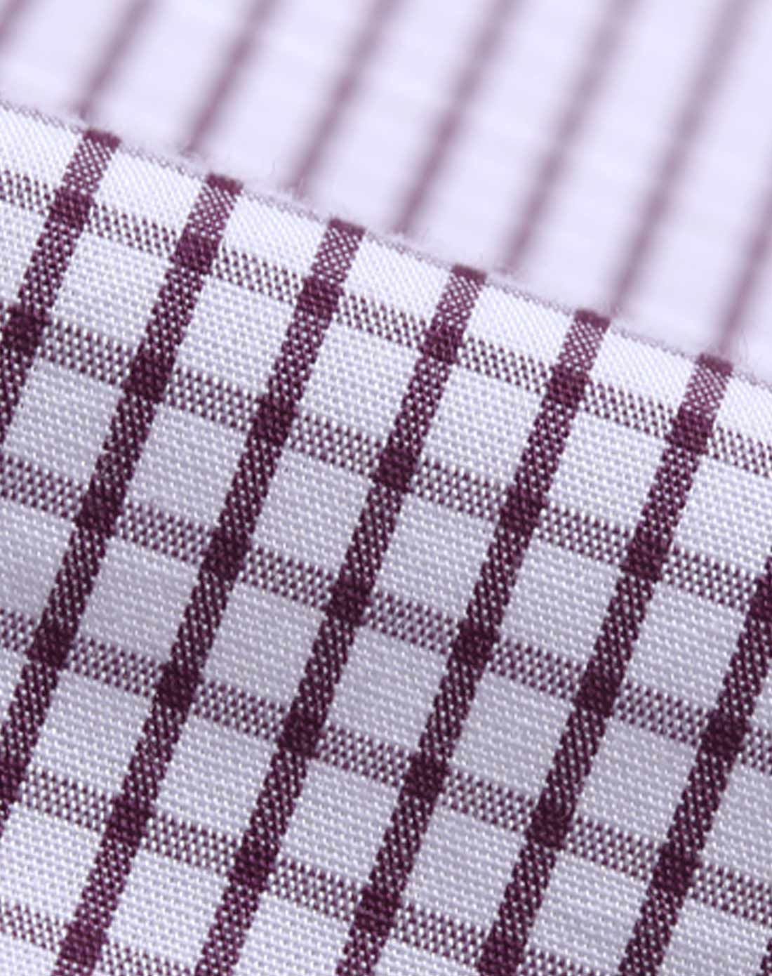 暗紫格纹拼接短袖正统衬衫