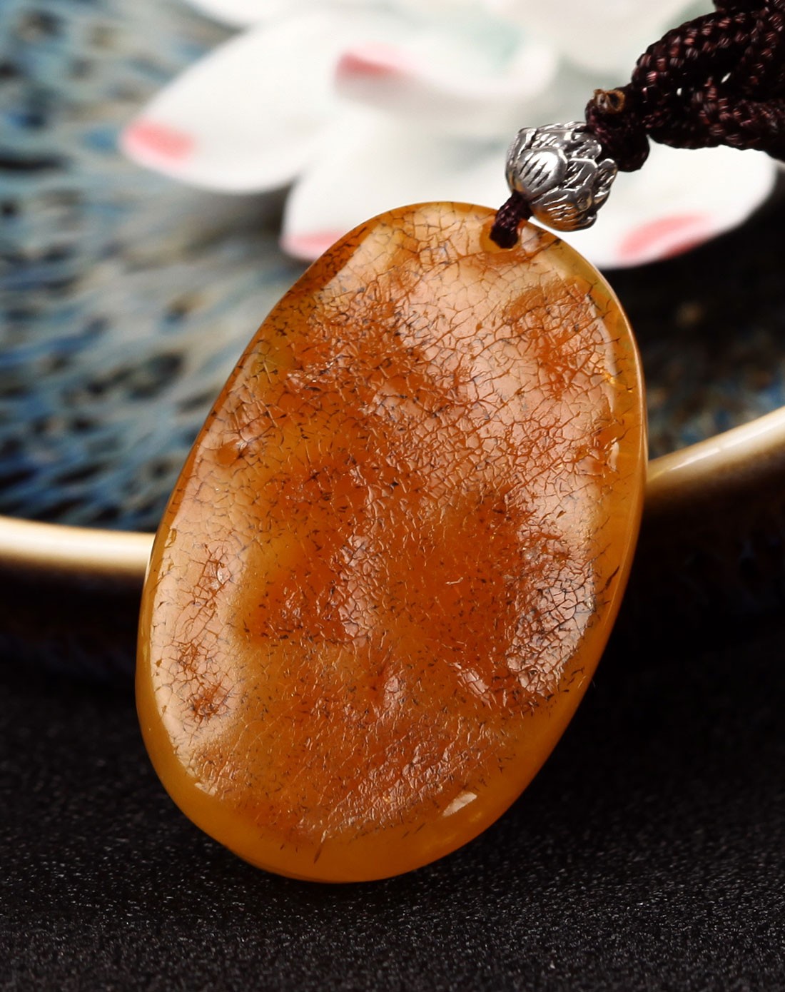 子孙延绵不断 福瓜天然琥珀老蜜蜡吊坠