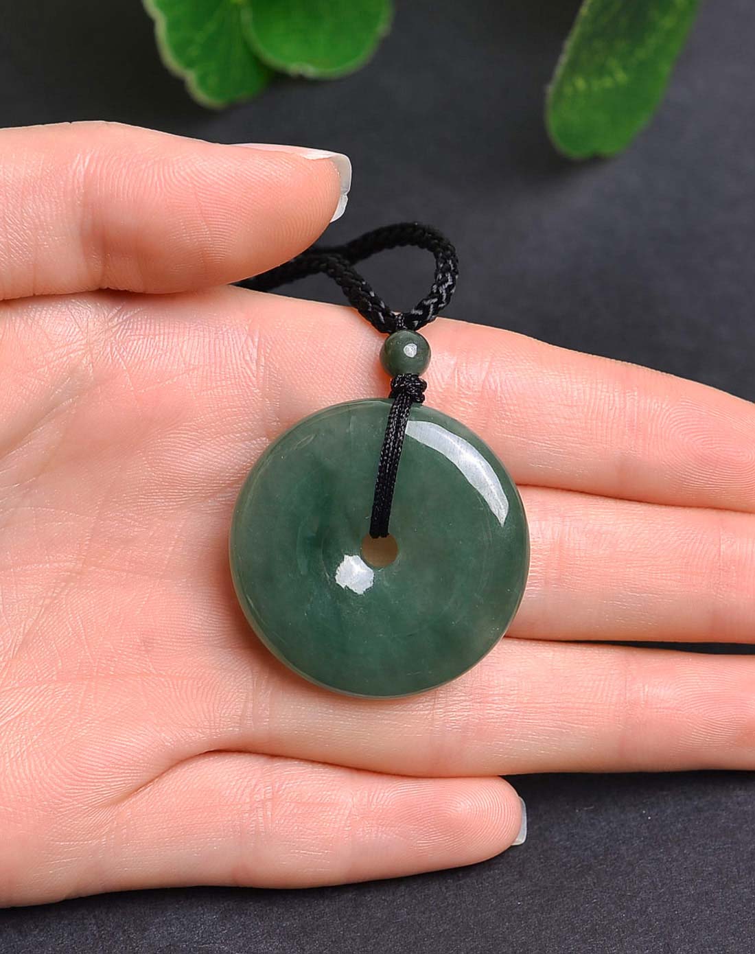 冰糯饱满油青平安扣-小# 天然翡翠a货(附国检证书)