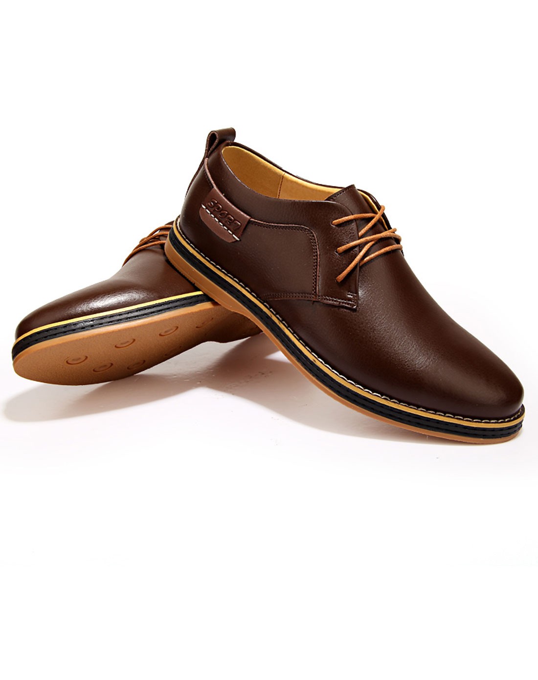 棕色二层牛皮百搭潮流休闲伐木鞋