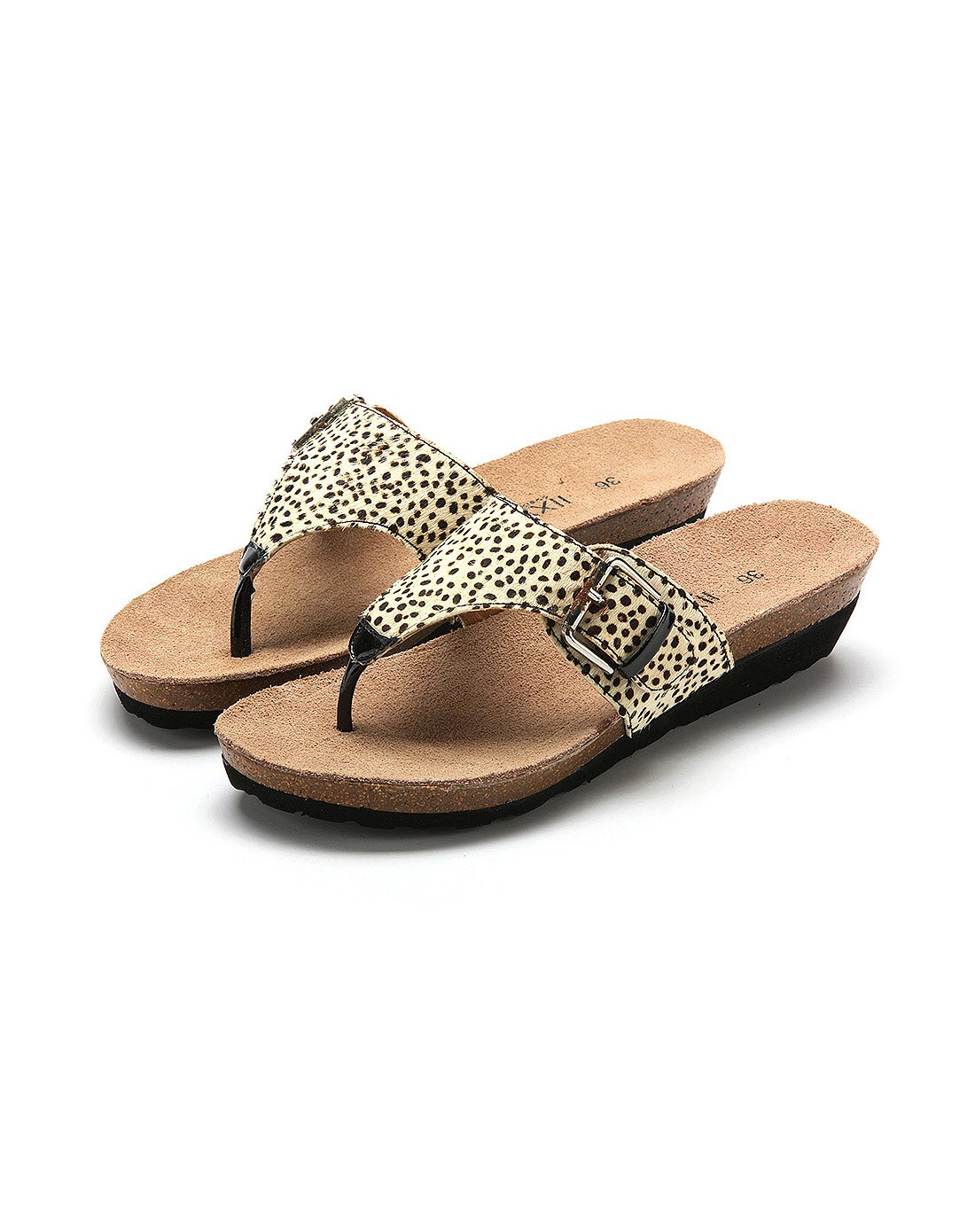 星期六集团品牌女鞋69sixtynine 白色豹纹马毛时尚拖鞋sn32s5wy4048