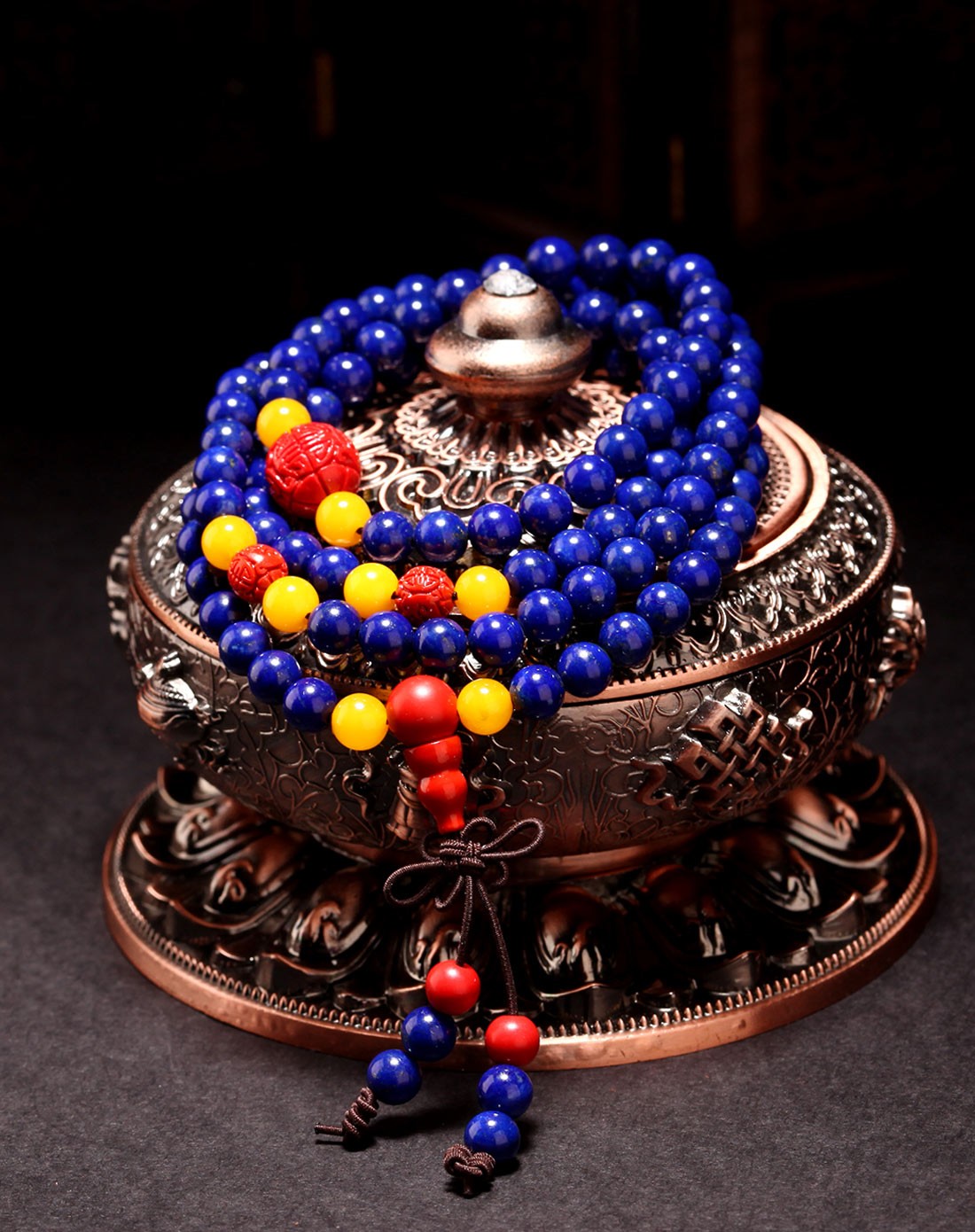 帝王青金石原创配朱砂手串 6mm