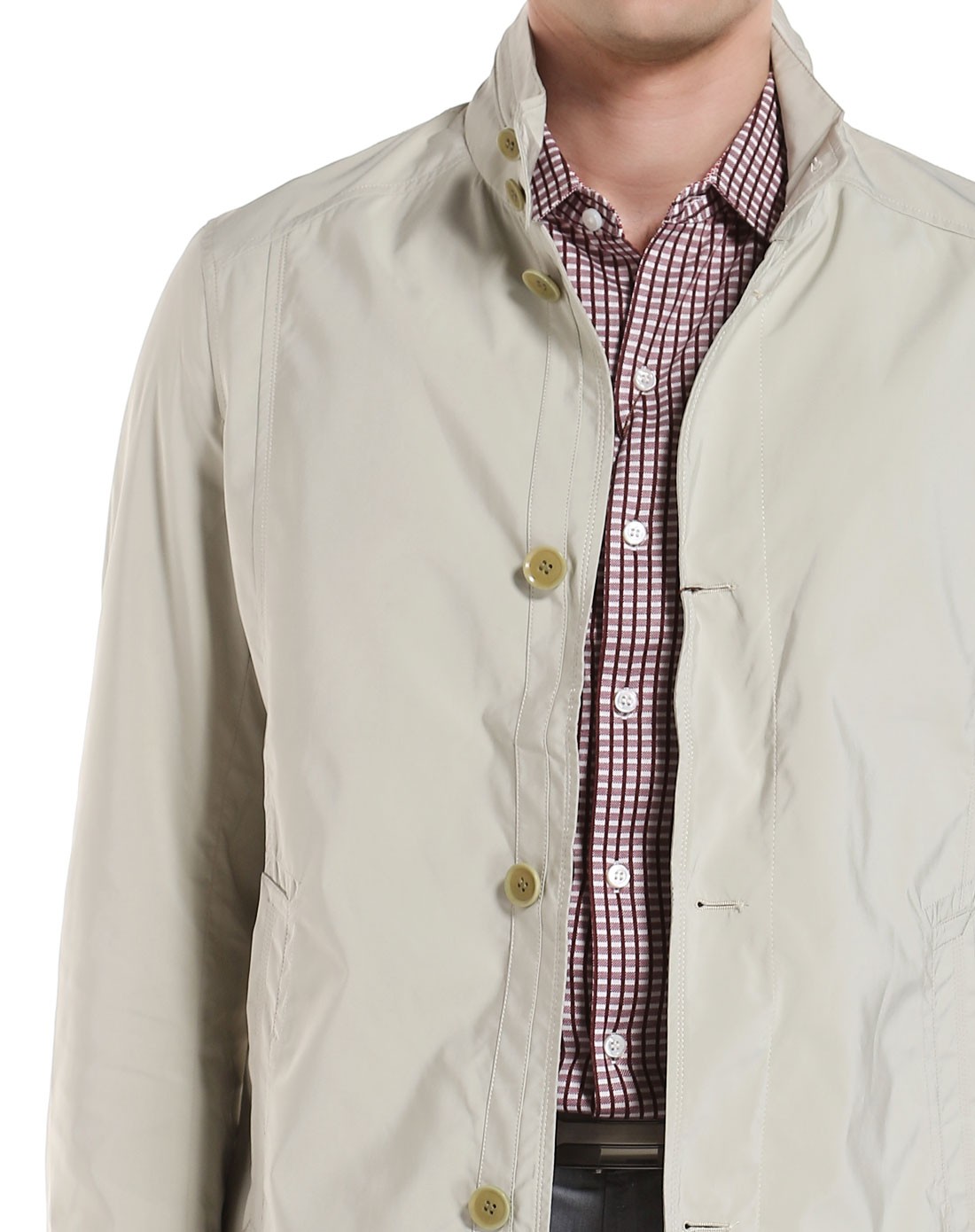 绿卡其色经典款百搭长袖风衣