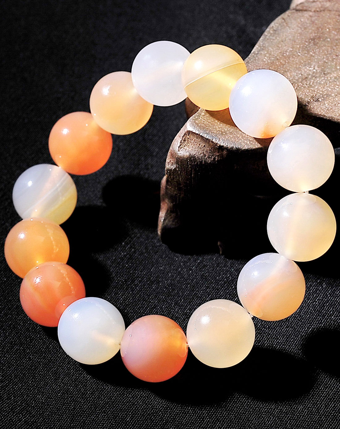 天然冰花玛瑙大粒手珠