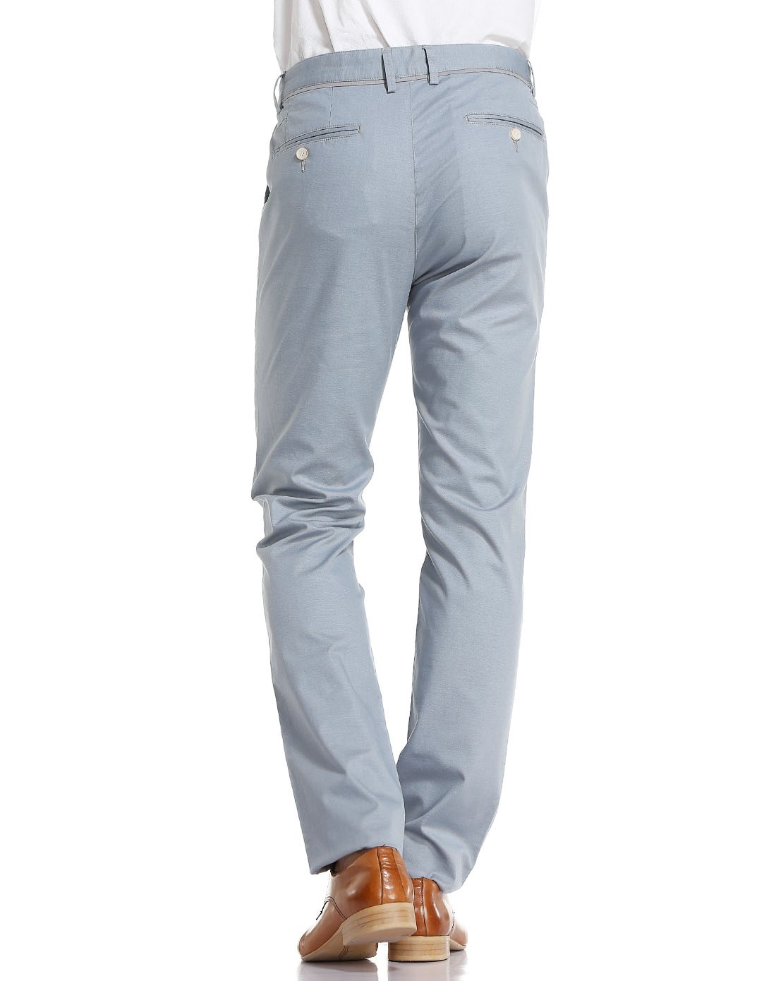 浅蓝灰色斯文简约休闲长裤