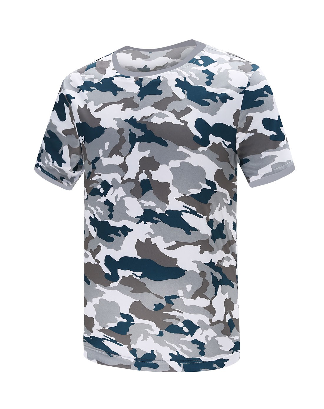 清凉透气 男款墨绿色迷彩短袖t恤 时尚百搭