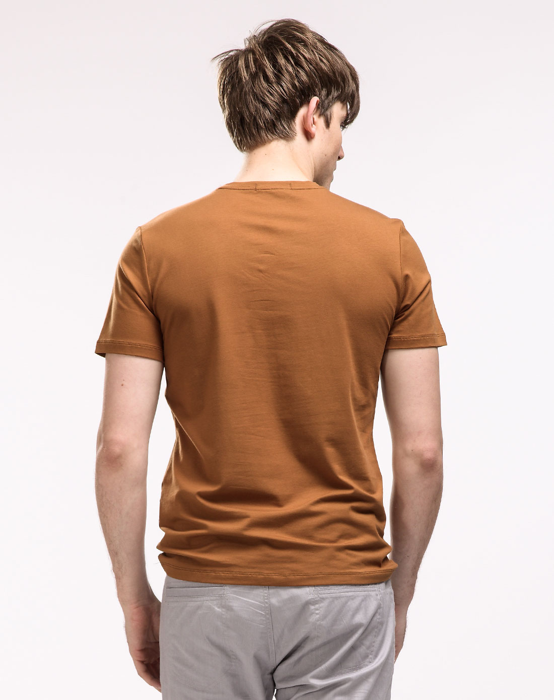 圆领时尚 男款咖啡色短袖t恤