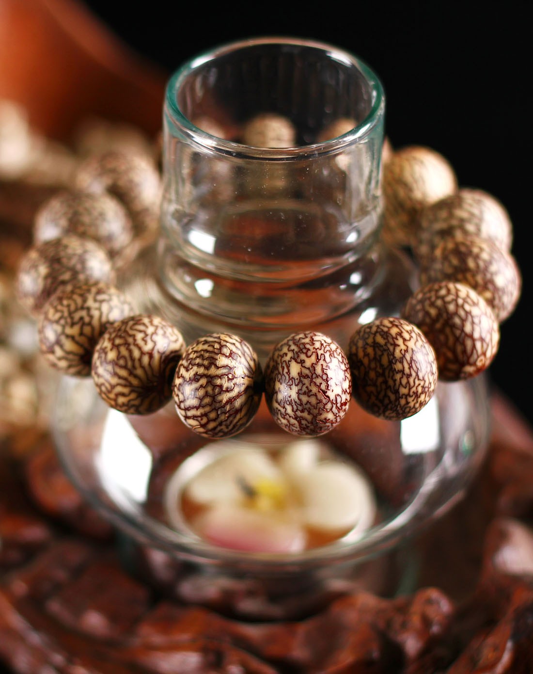 血丝菩提扁珠手链16*20mm